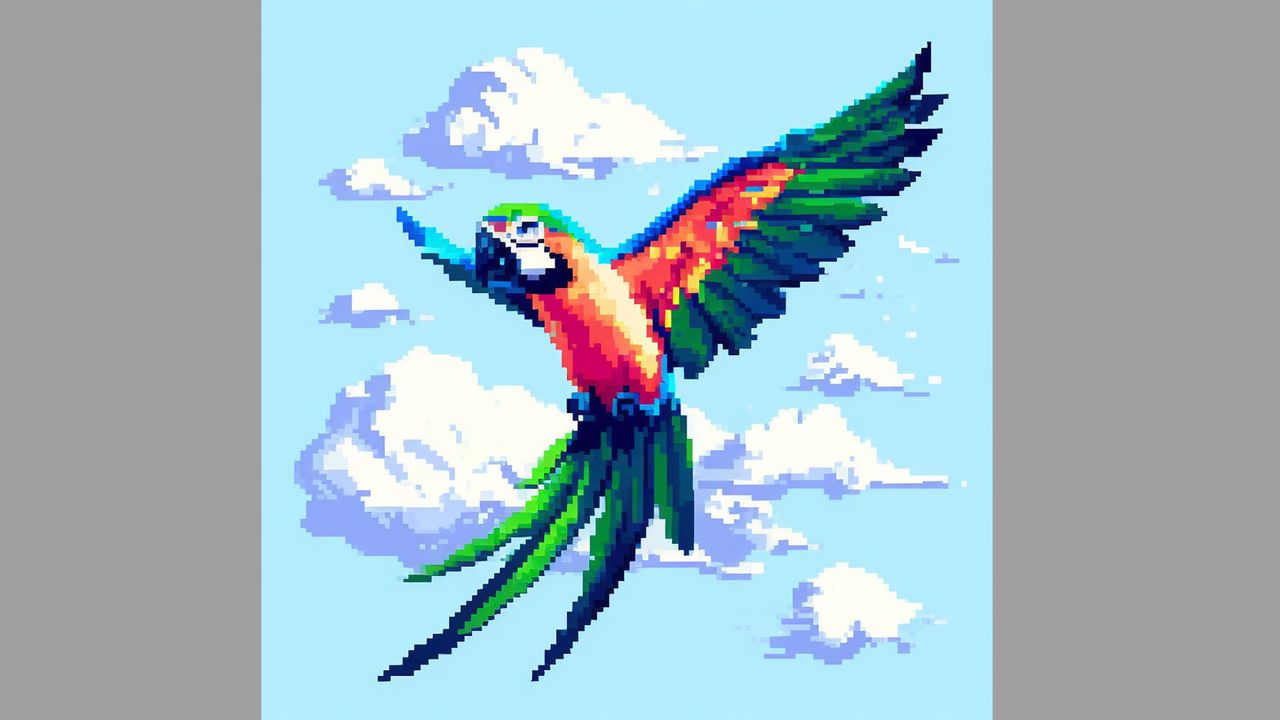 Pixel art parrot