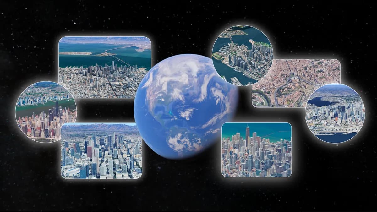 A range of photos from the Google Earth app.