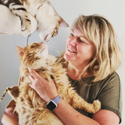 Amanda holding a cat