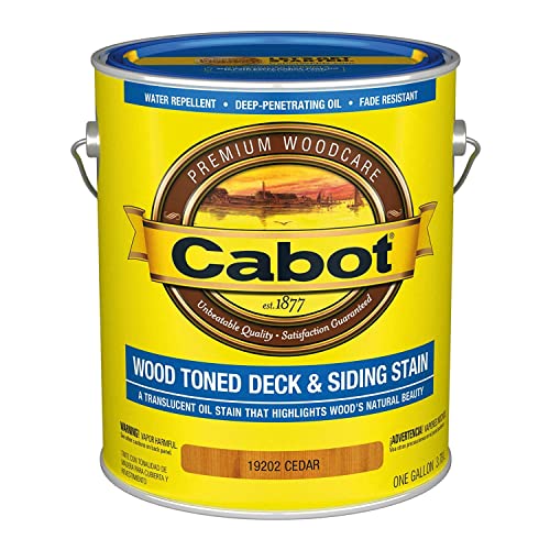 Cabot Wood Toned Stain + Sealer, Low Voc Exterior Natural Wood Stain, Cedar, Gallon
