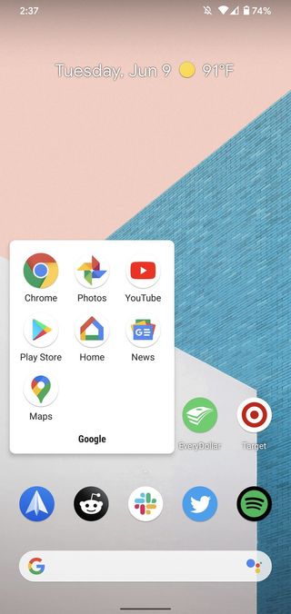 Android 10 App Folder