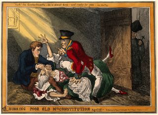 Researchers think the bones were buried in the 1850s, to avoid the penalties of a law restricting the grisly practice of "anatomising" – which culminated in 16 murders by William Burke and William Hare to sell the corpses for anatomical lectures.