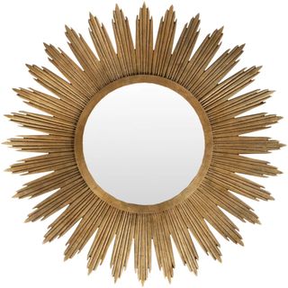 wood sunburst round mirror 