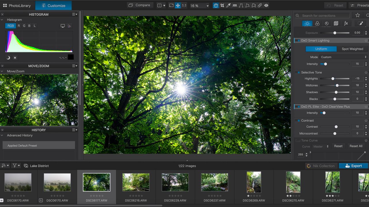 DxO Photolab 7 customize screen