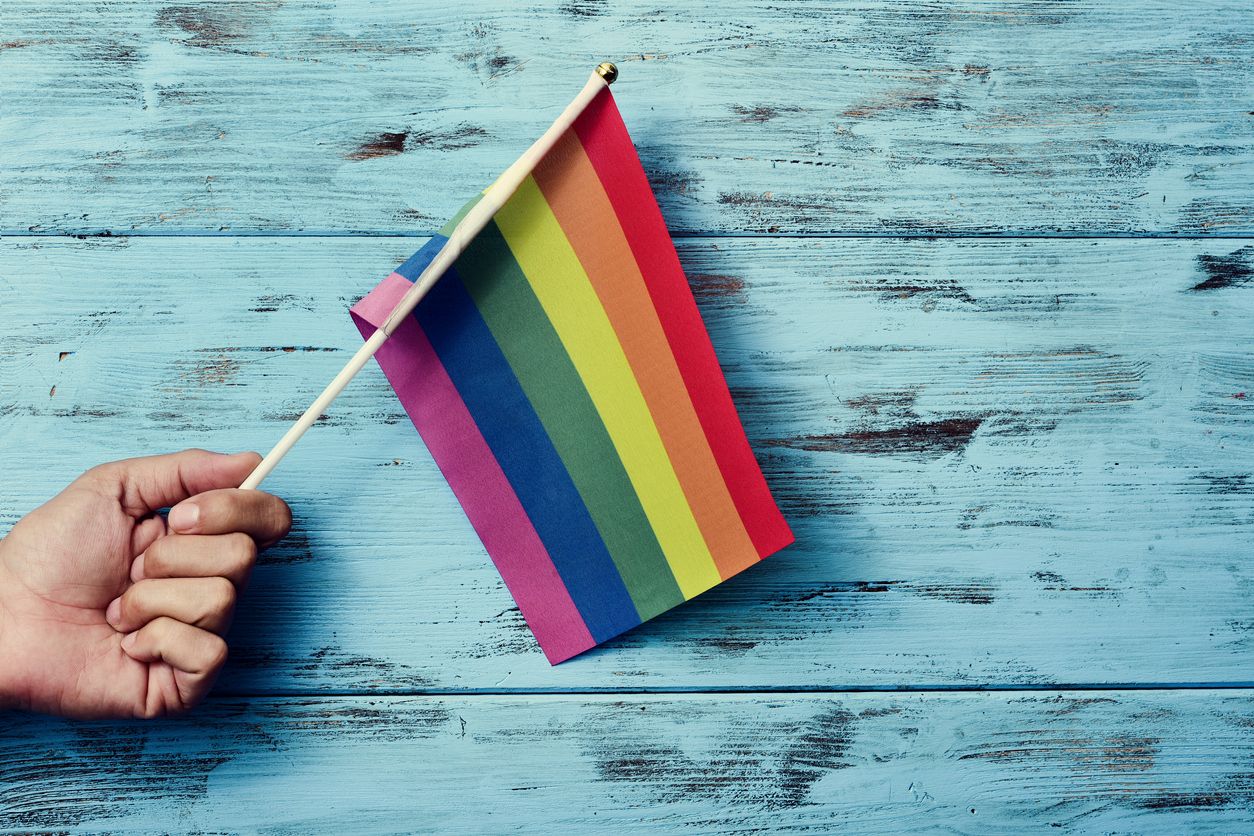 LGBTQ flag. 