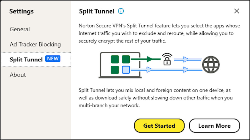 Norton Secure VPN Split Tunneling