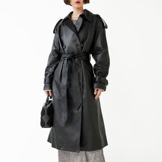 & Other Stories Oversized Leather Trench Coat