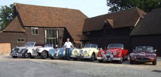 Roger Learmouth with his Jaguars at Old Deaks.