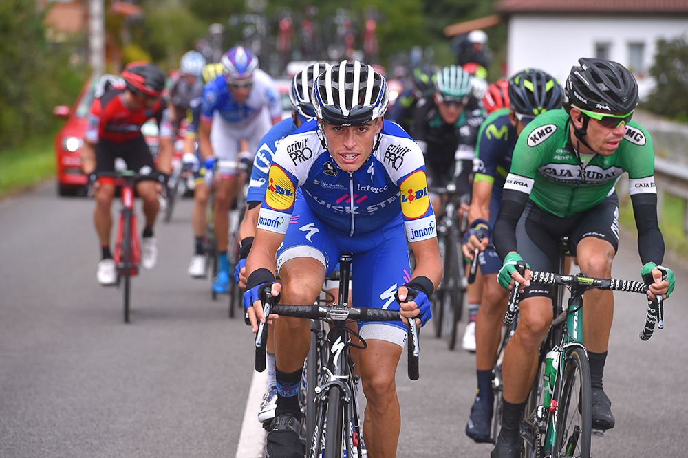 Enric Mas leads the breakaway during the early part of stage 20