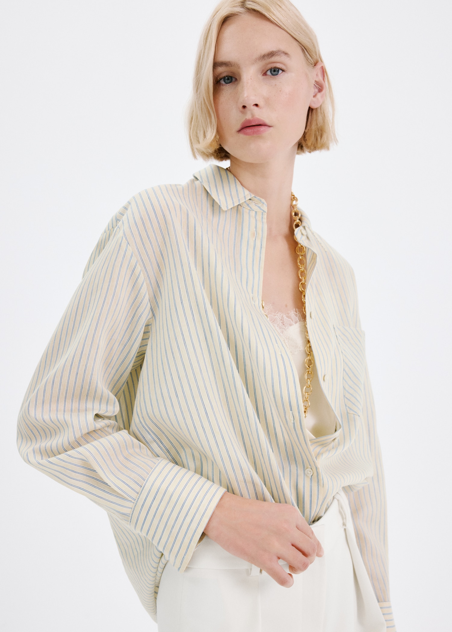 Lyocell Shirt With Pocket - Women | Mango United Kingdom