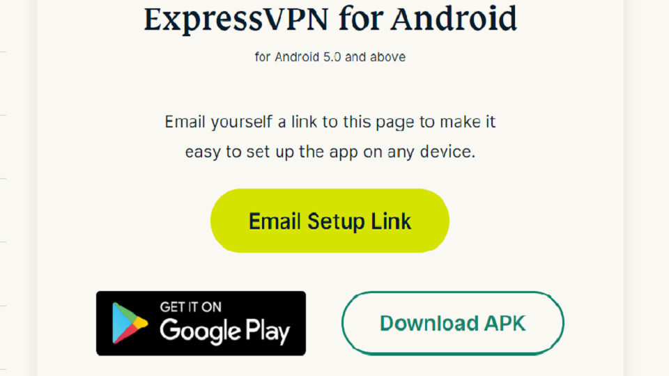 ExpressVPN for Android download button