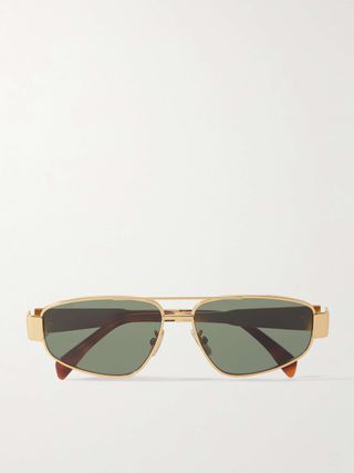 Triomphe Aviator-Style Gold-Tone and Acetate Sunglasses