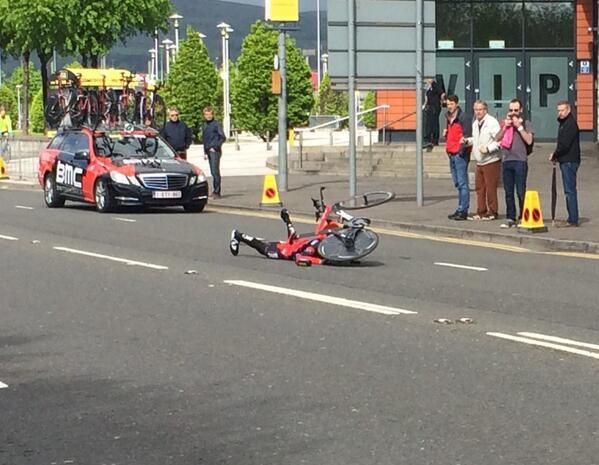 Brent Bookwalter's crash was captured via Twitter