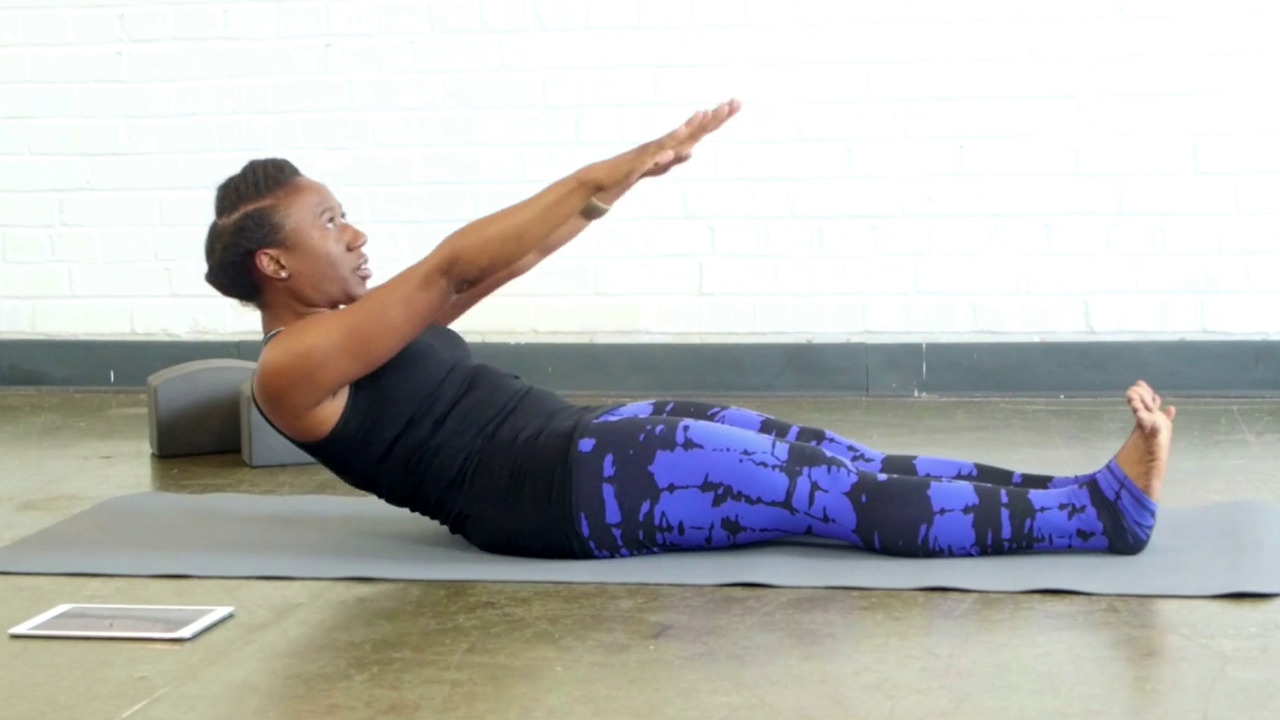 Woman doing a Pilates workout