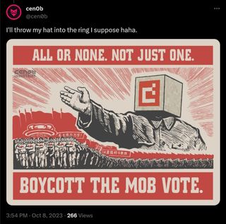 Minecraft "Stop the Mob Vote" propaganda poster