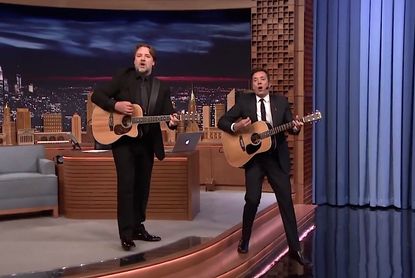 Jimmy Fallon and Russell Crowe celebrate Earth Day