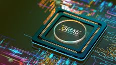 Cryptocurrency illustration - chip with "Crypto" written on it