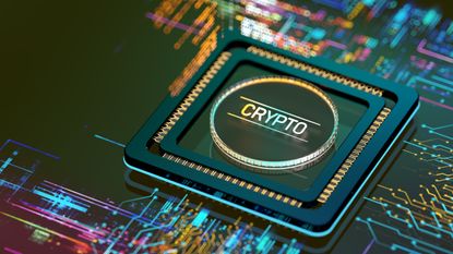 Cryptocurrency illustration - chip with "Crypto" written on it