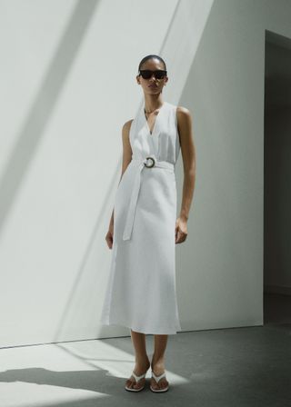 Belt Linen Dress