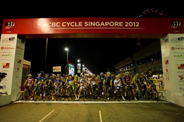On the startline at the OCBC Cycle Singapore Professional Criterium