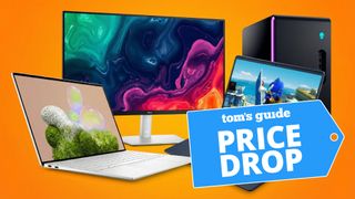 Collage of Dell and Alienware laptops and monitors