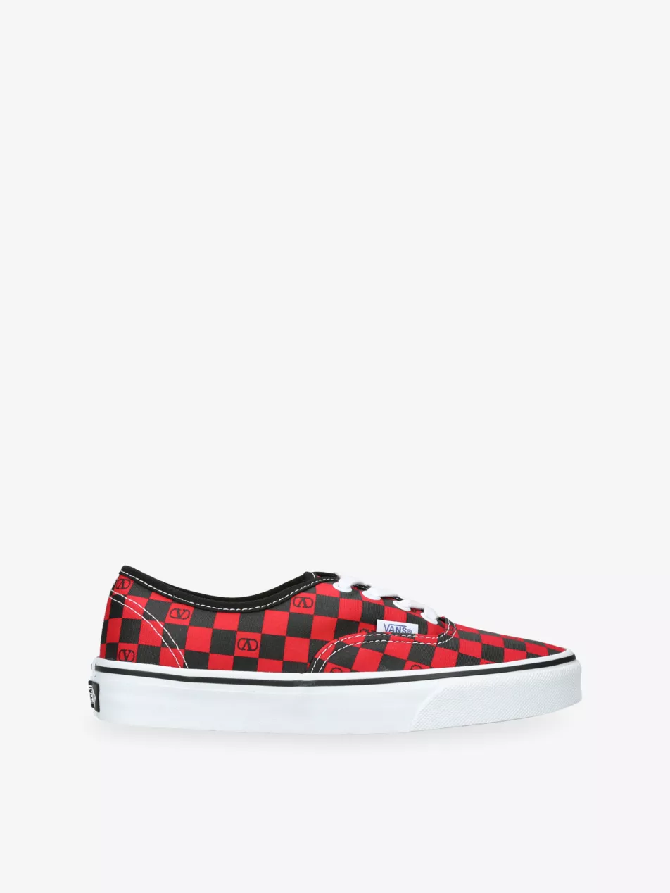 Valentino Garavani X Vans Authentic Vlogo Checkerboard Canvas Low-Top Trainers - Eur 34 / 1 Uk Women