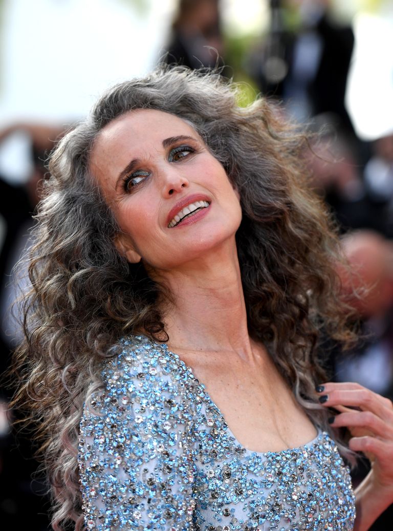 Andie Macdowell Embraces Her Natural Gray Hair Woman And Home
