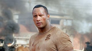 Dwayne Johnson as Beck in the action movie, The Rundown.