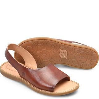 flat tan leather sandal