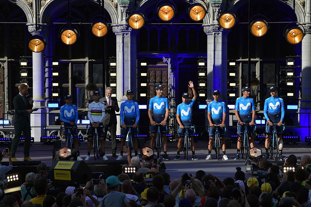 Movistar at the team presentation for the 2019 Tour de France