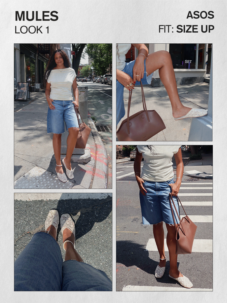 Sierra Mayhew wearing crochet flats.