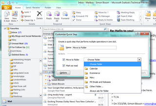 Making 'Quick Steps' in Outlook