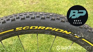 Close up of Pirelli Scorpion XC M tyre