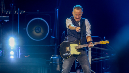 Bruce Springsteen on stage.