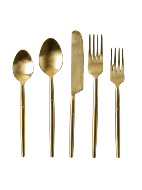 Antique Gold Flatware, Set of 5