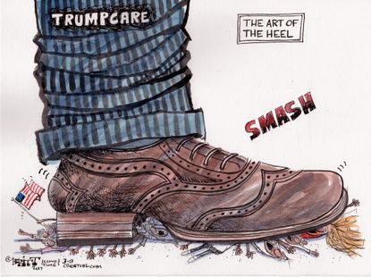 Political Cartoon U.S. Trump health care GOP replacement failure