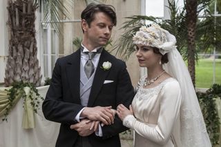 Leon plays Russian prince Serge De Bolotoff who marries Harry Selfridge's oldest daughter Rosalie played by Kara Tointon (ITV)