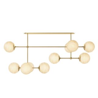 modern brass chandelier with globe shades