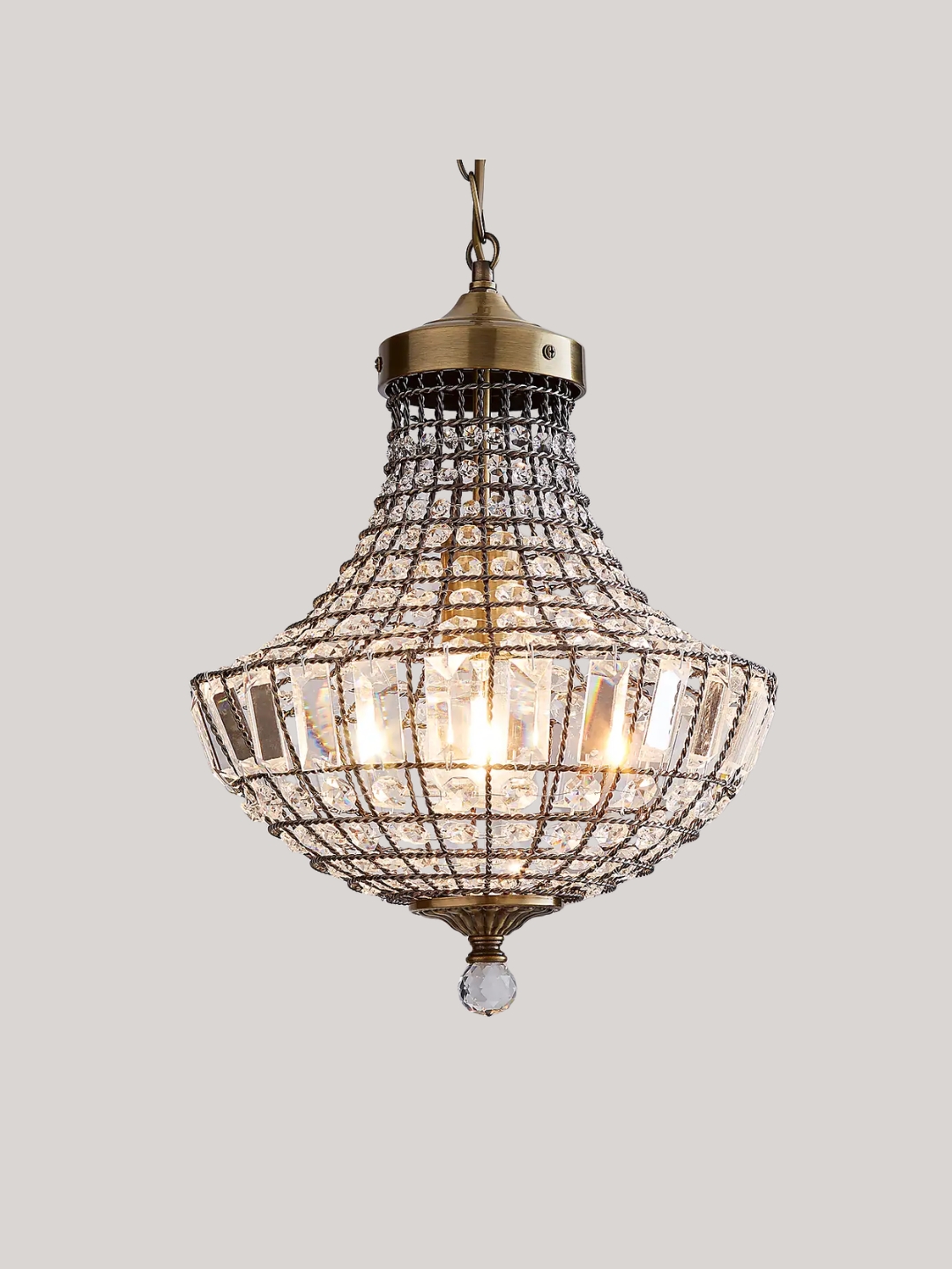 Dunelm, Knightsbridge Crystal Antique Brass Chandelier