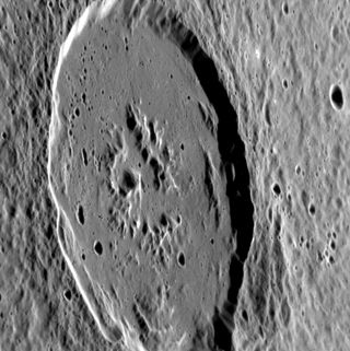 At a diameter of 100 km, the crater Atget is one of the largest craters within the Caloris basin. This targeted NAC, acquired on May 10, 2011, observation provides our first high-resolution view of Atget's low-reflectance floor and ejecta, which were like