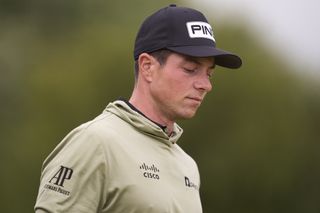 Viktor Hovland looking disappointed