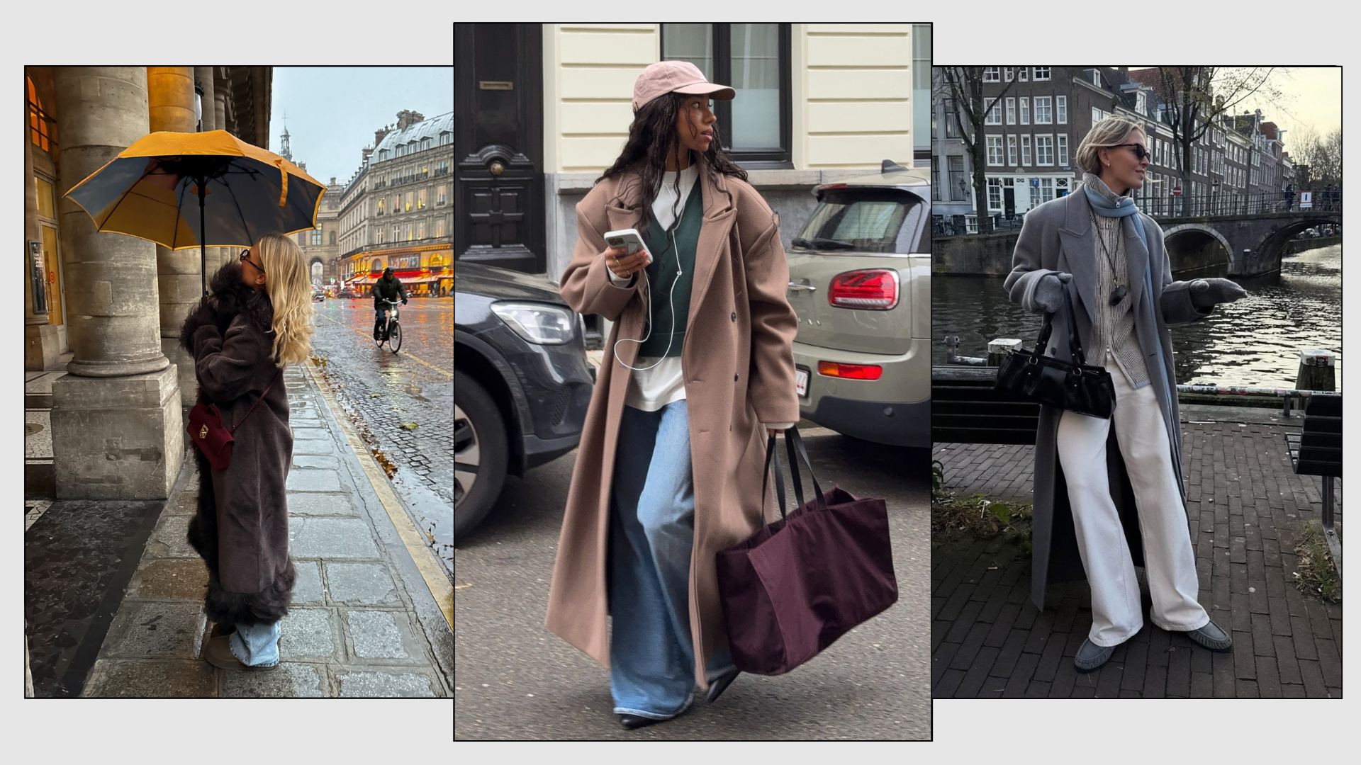 Three fashion people show the shoes to wear with baggy jeans. 