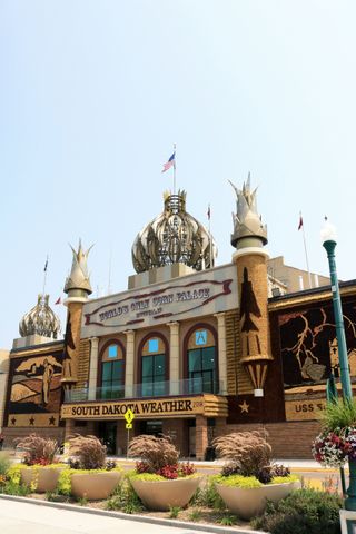 The front of Corn Palace in Mitchell, South Dakota