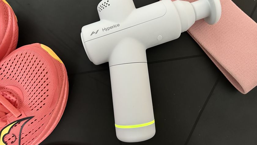 a photo of the Hyperice Hypervolt Go 2 turned on