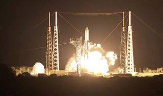 A United Launch Alliance Atlas V rocket launches the AEHF-4 satellite for the U.S. Air Force from Cape Canaveral Air Force Station in Florida in the early-morning hours of Oct. 17, 2018.