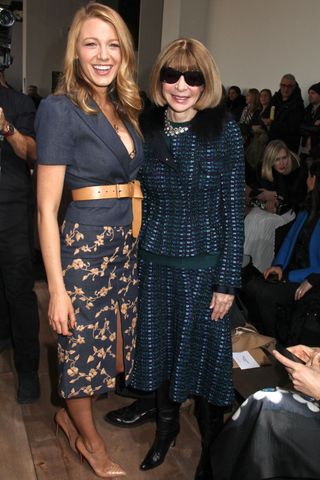 Blake Lively And Anna Wintour At New York Fashion Week AW14