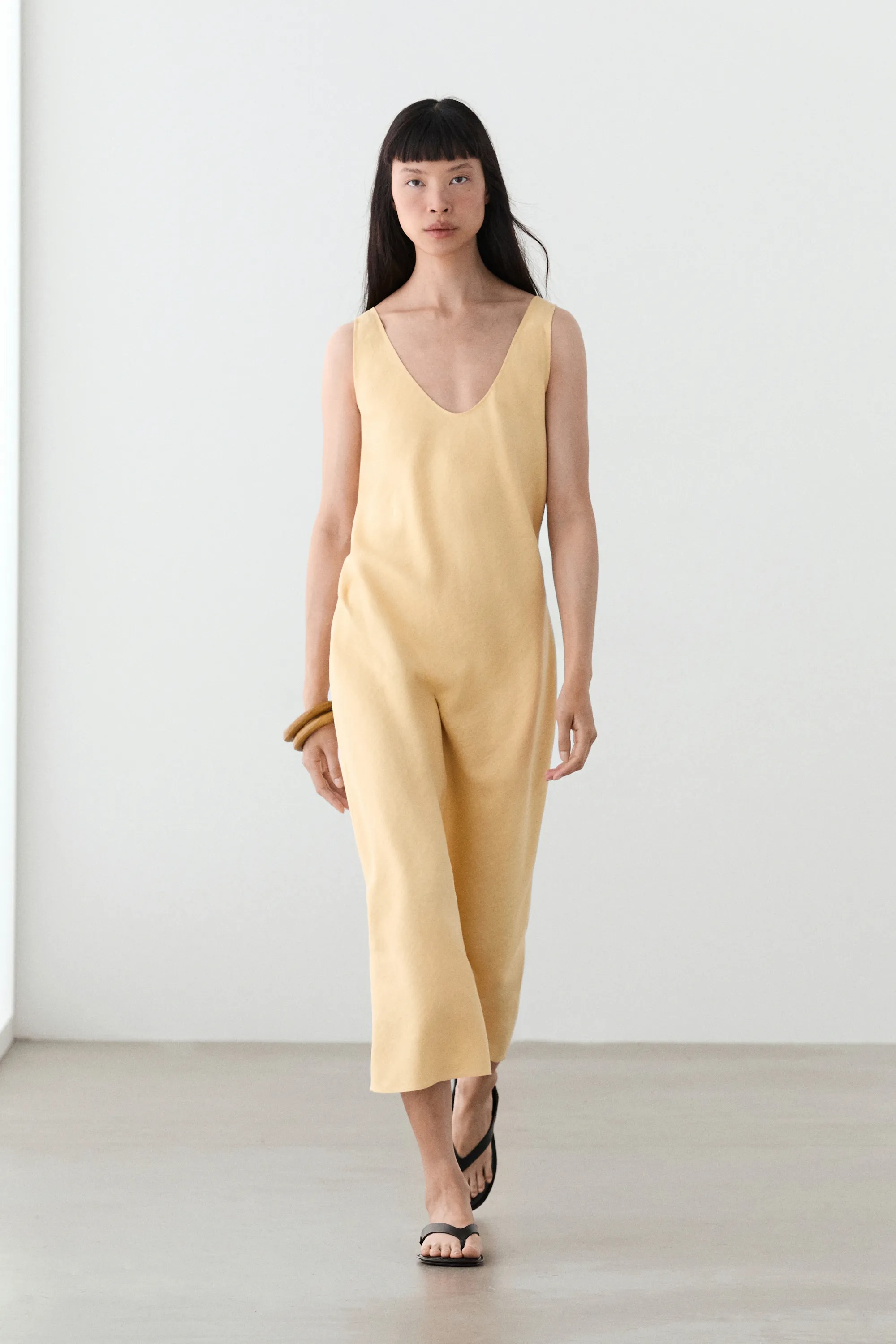 Massimo Dutti, 100% Linen Strappy Midi Dress