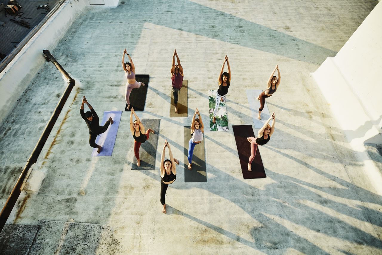 Exercise class seen from above