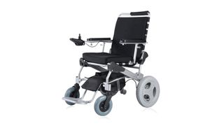 Best electric wheelchairs: the EZ Lite Cruiser Deluxe Regular DX12 in black with chrome trim and grey wheels