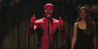 Tom Holland in Spider-Man full costume in Spider-Man: Far From Home